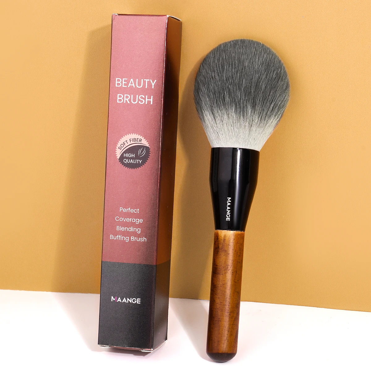 MAANGE Professioneller Puderpinsel, groß, dicht, einzeln, weich, für das Gesicht, gleichmäßige Anwendung von Setting Powder, Mineral Powder, Premium-Geschenk Image