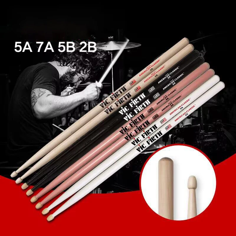 1 Paar Drum Kit Drumstick Walnuss 5a Jazz Drum Beating Drumstick Kinder Anfänger 7a Kleiner Trommelhammer Spielen Trommelhammer Image