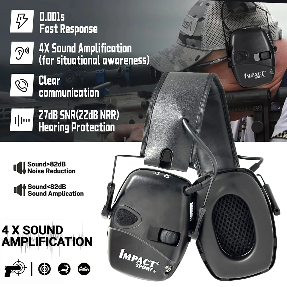 Bluetooth Taktische Elektronische Anti-lärm Schießen Headset Jagd Ohrenschützer Freisprechen Gehörschutz Headset Image