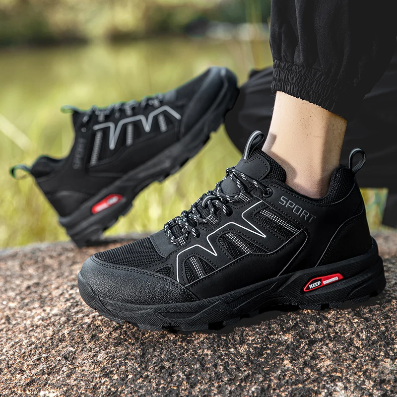 Wanderschuhe, bequem, rutschfest, Gummi-Außensohle, Stoßdämpfung, atmungsaktiv, Wanderschuhe, Camping-Schuhe, Outdoor-Sportschuhe