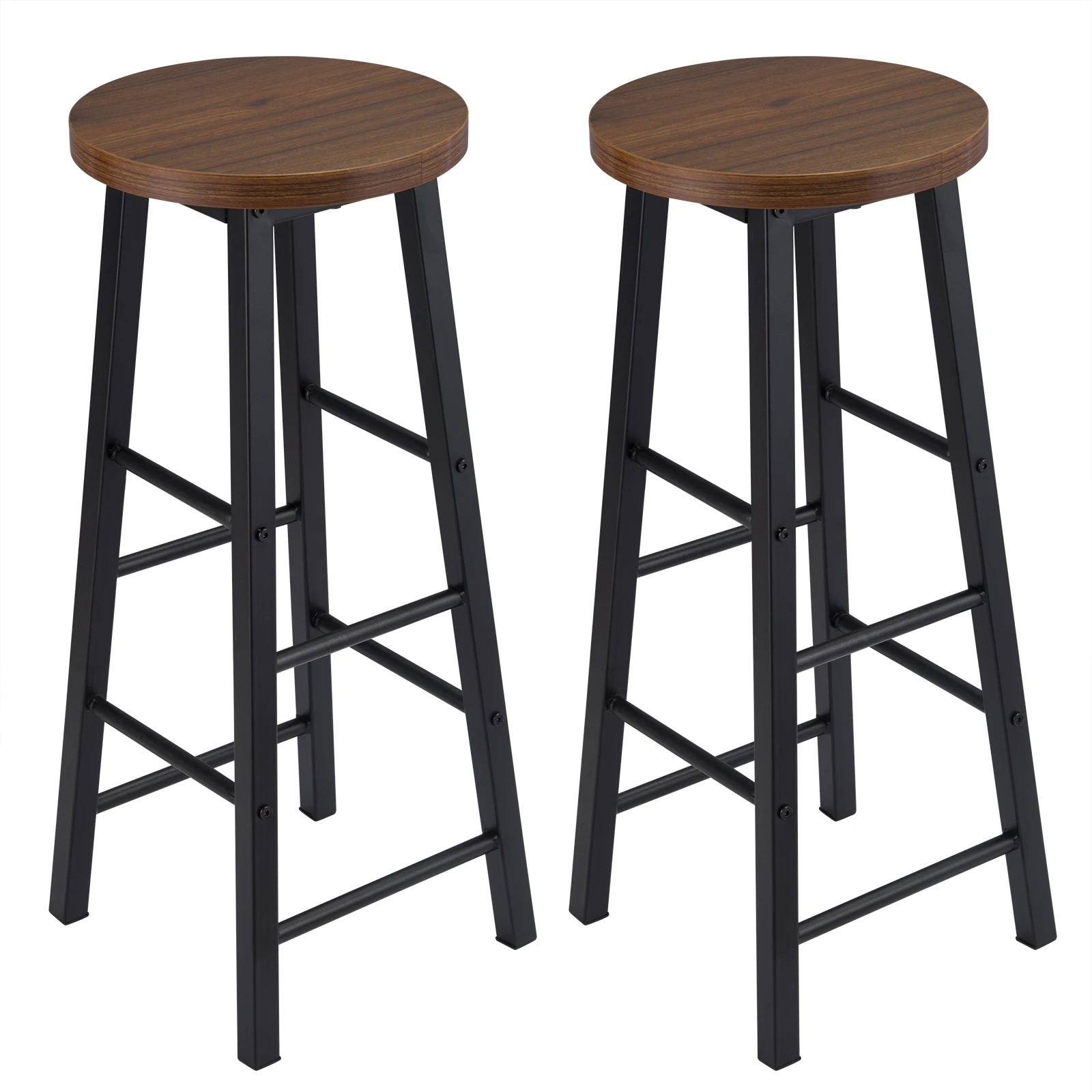 2 TEILE/SATZ Massivholz Hohe Barhocker Bistro Zähler Hocker Stabile Langlebige Stahl Struktur MDF Sitz Kaffee Esszimmer Stuhl Dekor Hocker
