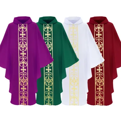Halloween Kostüm Mönch Kirche Priester Cape Kreuz Druck Robe Kleid Jesus Religion Christus Minister Klerus Männer Kleid Umhang für Erwachsene Image