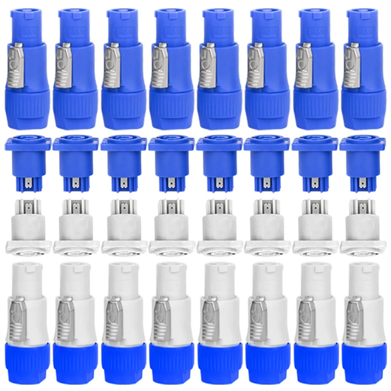 10Pcs Powercon XLR Stecker 20A Power Stecker Steckdose NAC3FCA NAC3MPA NAC3FCB 3Pin Stecker Buchse XLR Adapter Blau Weiß Image