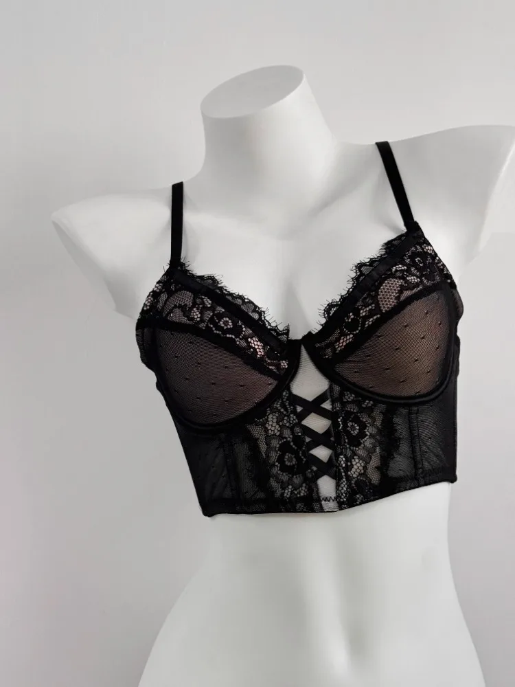 MOYISU Sexy virales Fishbone-Spitzen-BH-Set, magisches Anti-Sag-weiches Bügel-BH-Set, seitliches Fett für kleine Brust | # LuxusLingerieChallenge Image