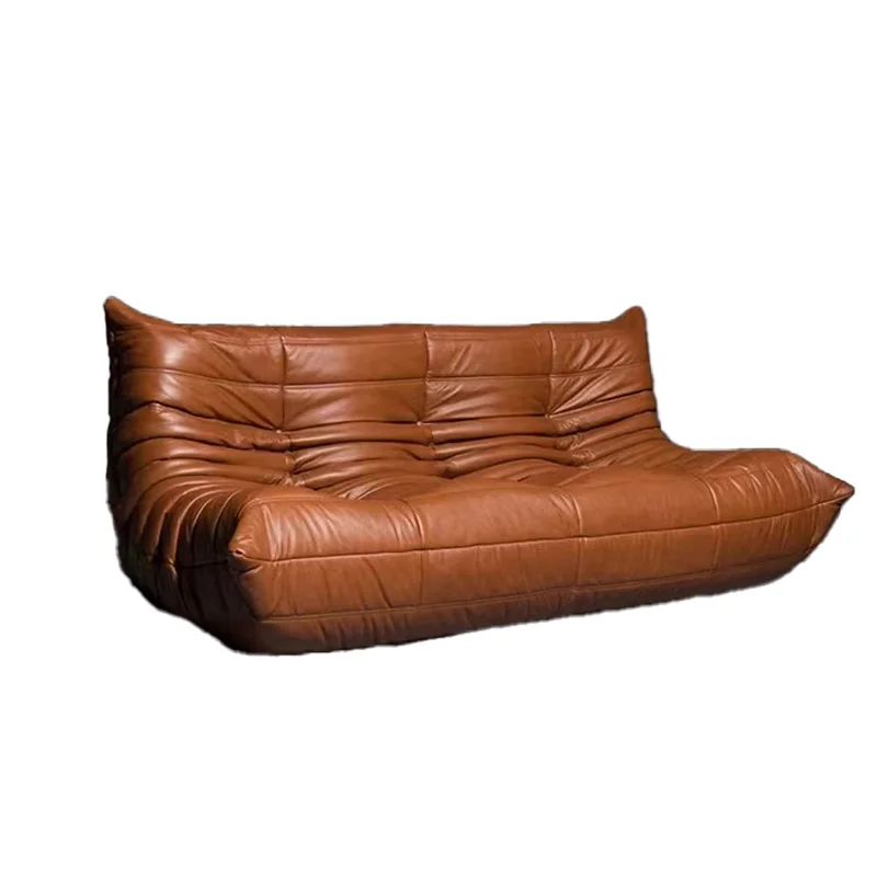 3-Sitzer-Sofa-Set aus Leder, To-Go-Sofa aus echtem Leder für das Wohnzimmer