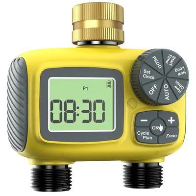 Insoma Smart Water Timer Dual Outlets Home Garden Automatisches Bewässerungssystem mit Messing Einlass für den Außenbereich