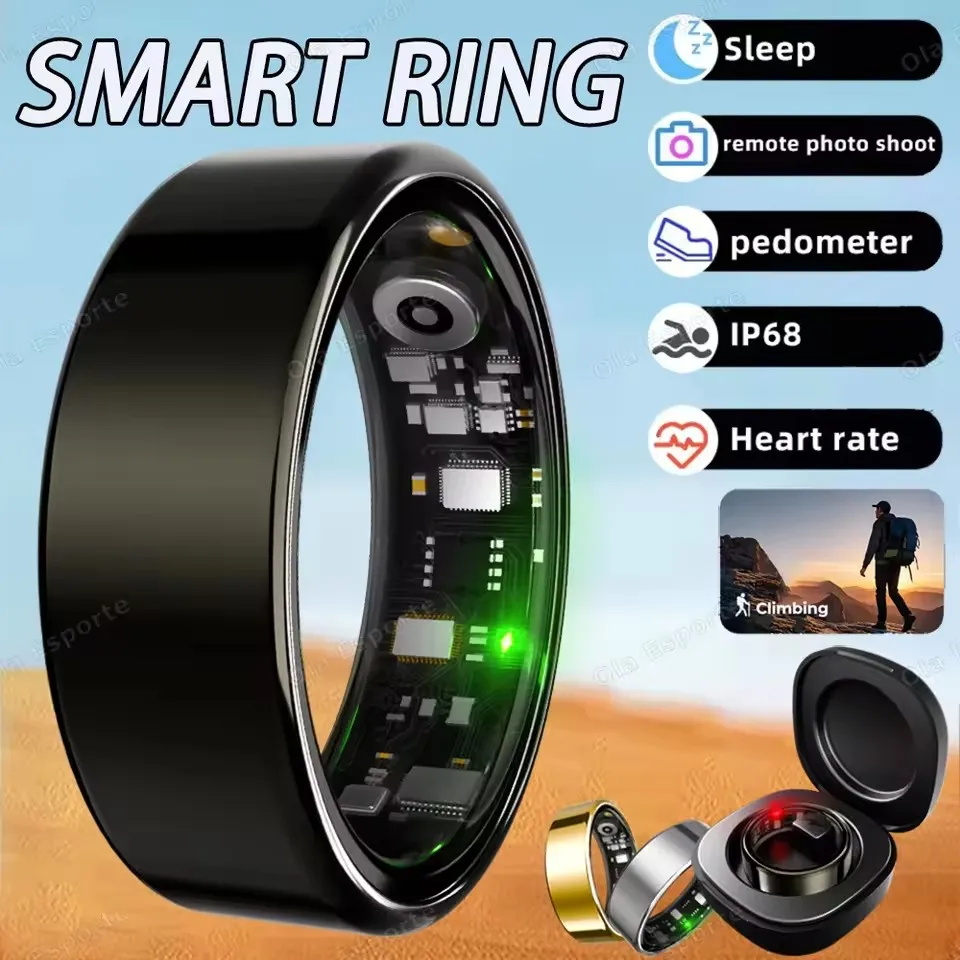 Smart Ring Männer Frauen Herzfrequenz Oximetrie Gesundheit Monitor Smartring IP68 Wasserdichte Multi-Sport Modus Smartring Für Android IOS Image