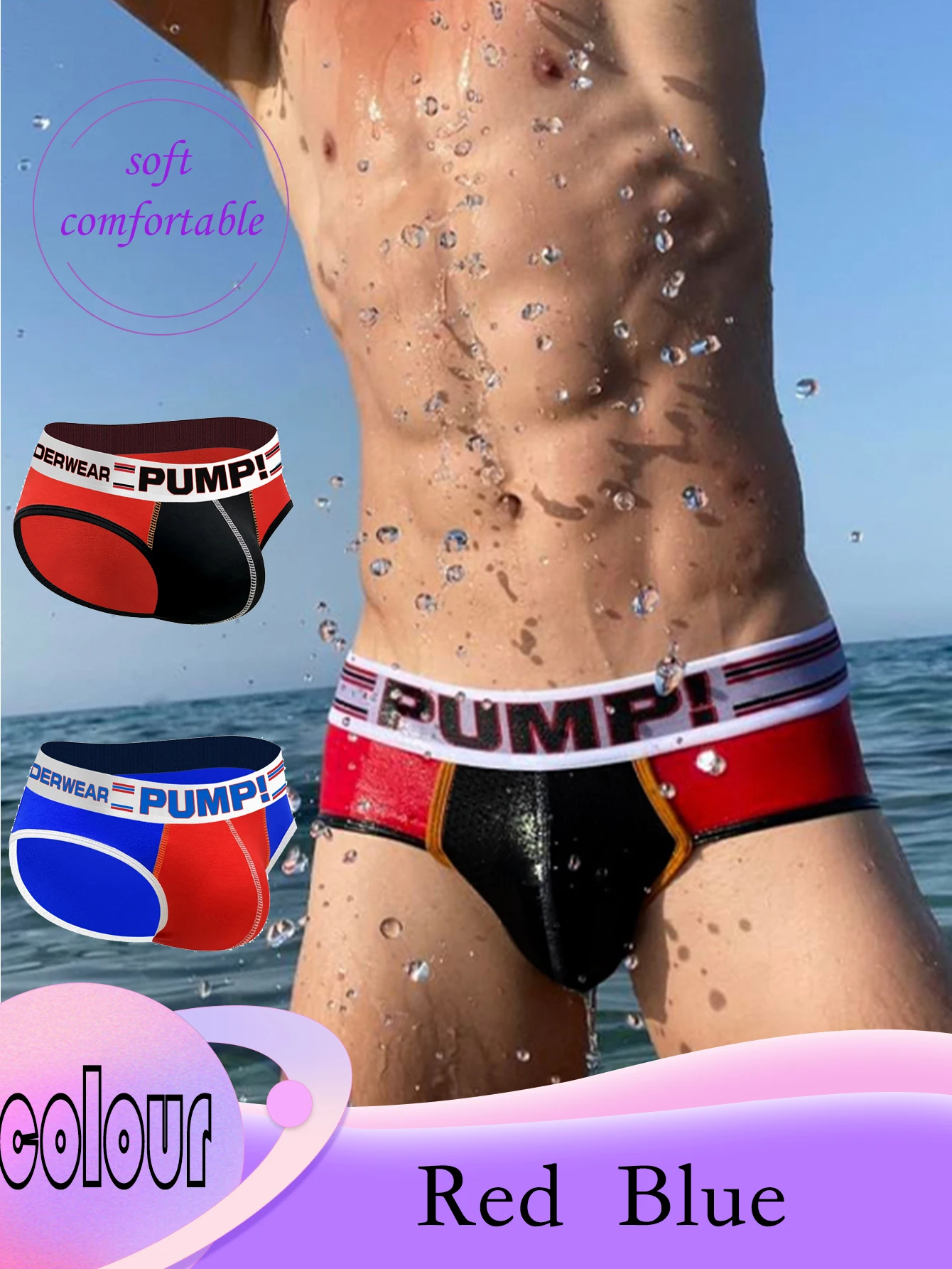 3Pcs Mischfarben Bequeme Sport männer Unterwäsche Briefs Baumwolle Mann Dreieck Unterhose Sexy Höschen Männer Mode Dessous Image