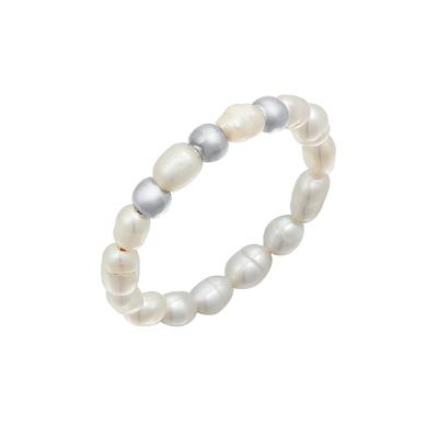Elli Ring Süßwasserperlen Beads 925 Silber vergoldet 58 Damen Image