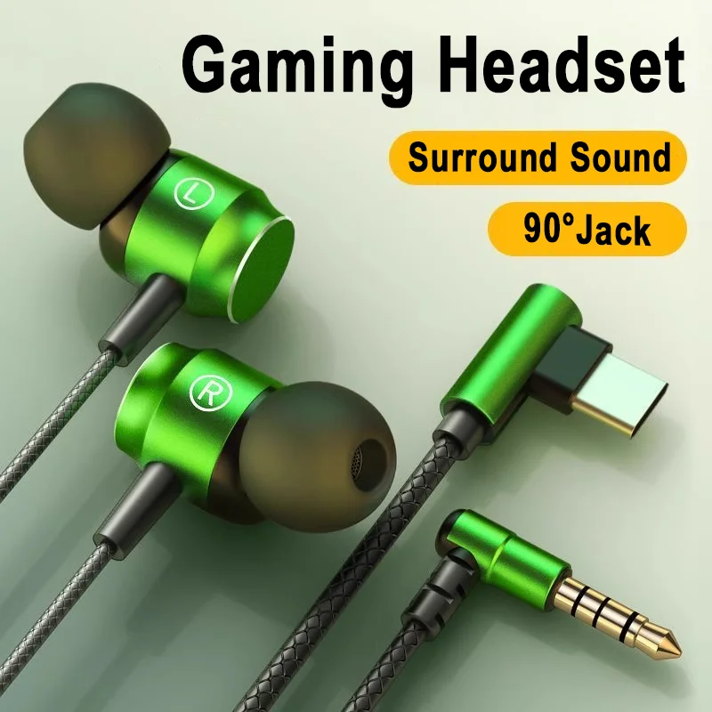 Per la galassia 90 ° Cuffie da gioco cablate con jack Suono surround HiFi con microfono Cuffie musicali tipo C da 3,5 mm per Samsung S24 23 iPhone 15