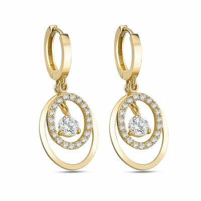 dKeniz Ohrhänger 925/- Sterling Silber Zirkonia weiß Gold Weiss Damen Image