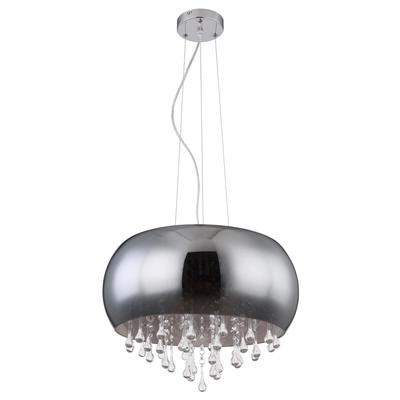GLOBO LIGHTING Pendelleuchte "KALLA", silber (verchromt), Ø 44,00cm, Lampen, Kristalle, Hängeleuchte, Hängeleuchte, Wohnzimmer, Esstisch Image