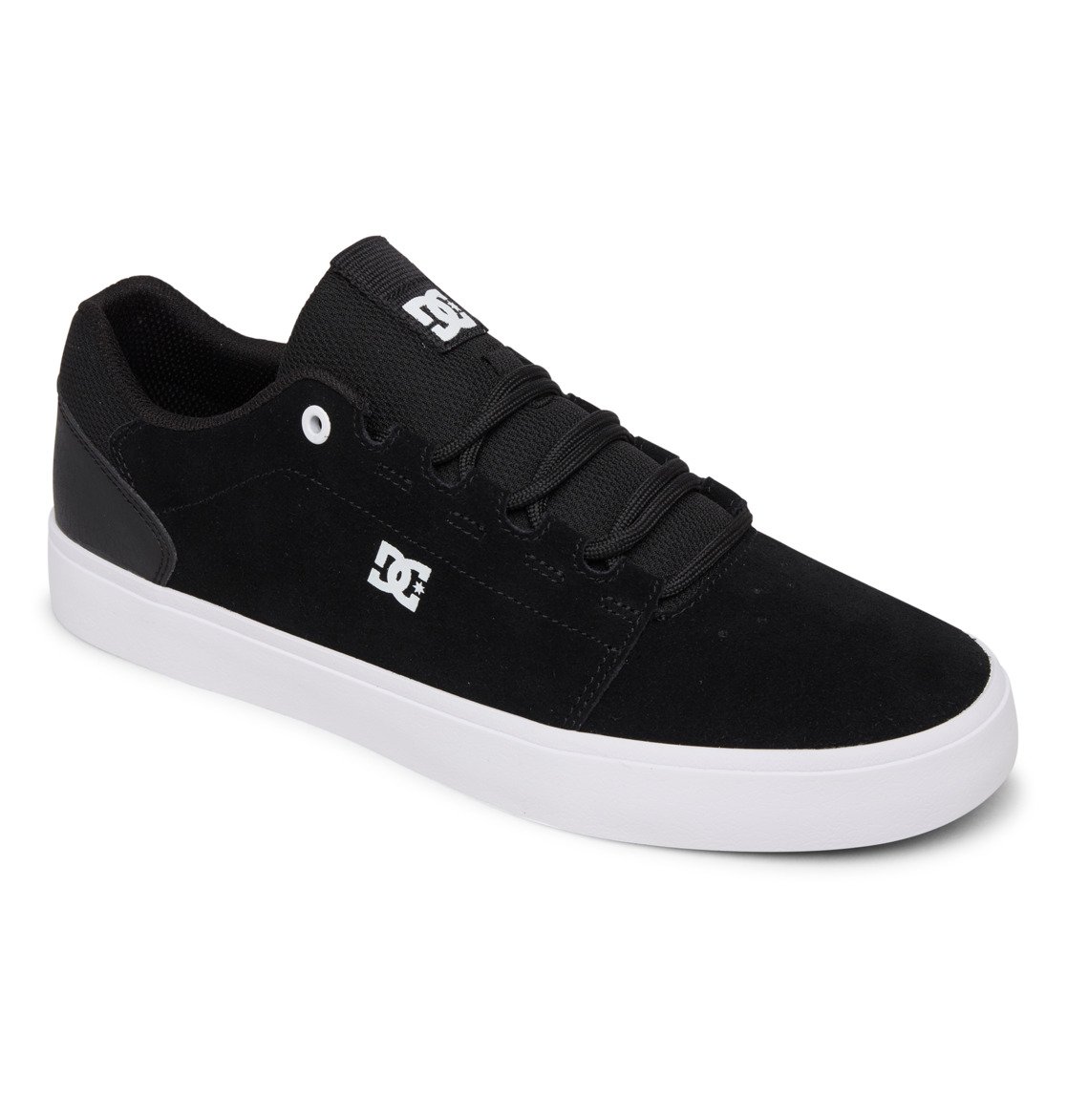 Sneaker DC SHOES "Hyde", Herren, Gr. 6(38), schwarz-weiß (schwarz, schwarz, weiß), Obermaterial: Leder / Futter: Textil / Außensohle: Gummi, Schuhe Sneaker