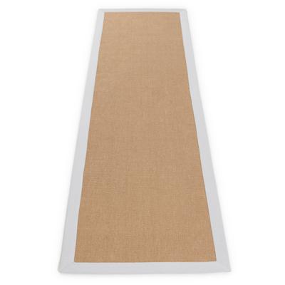 Sisalteppich CARPETFINE "Sisal , auch als Läufer erhältlich", weiß, B:60cm H:5mm L:180cm, Sisal, Teppiche, mit farbiger Bordüre, Anti Rutsch Rückseite, viele Größen, Wohnzimmer Image