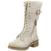 Schnürstiefelette MUSTANG SHOES "Mustang Shoes Stiefel Lederimitat", Damen, Gr. 40, grau (ice), Lederimitat, casual, Schuhe