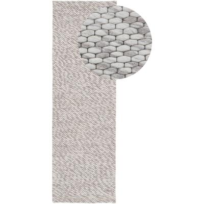 Wollteppich CARPETFINE "Sina, auch als Läufer", braun (hellbraun), B:60cm H:14mm L:180cm, Wolle, Teppiche, Handweb Teppich, reine Wolle, meliert, handgewebt, weich & kuschelig Image
