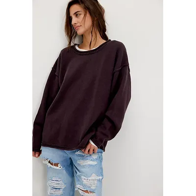 We The Free Ella Roll-Neck Sweater at Free People in Chocolate Plum, Size: XL