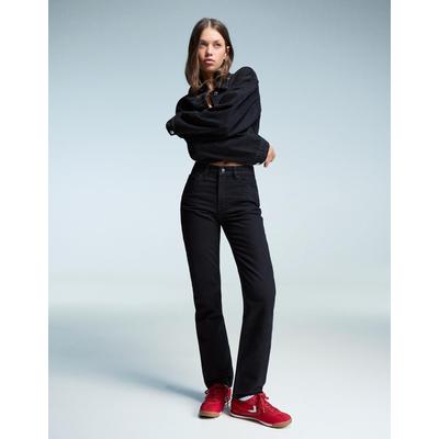Bershka Straight Fit Jeans Women 06 Black