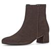 Stiefelette GABOR, Damen, Gr. 43, braun (dunkelbraun), Ziegenveloursleder, unifarben, elegant, Schuhe, Blockabsatz, Businesschuh, Ankleboots mit Best Fitting-Ausstattung