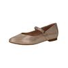 Riemchenballerina CAPRICE "Caprice Ballerinas Leder", Damen, Gr. 36, gold, Leder, casual, Schuhe