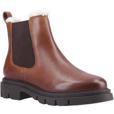 Hush Puppies Raya Shearling Boot Damen Chelsea Stiefel Aus Braunem Leder Image