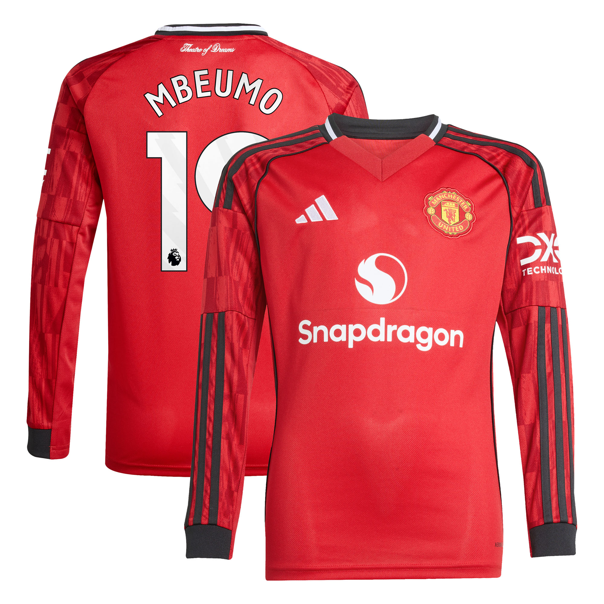 Maillot Domicile Manchester United adidas 2025-26 - Enfant - Manches longues avec flocage Mbeumo 19