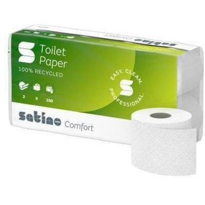 Toilettenpapier Comfort 2-lagig Papier 100 % recycelt hochweiß 250 Bl./Rl. 8 Rl./Pack. Image