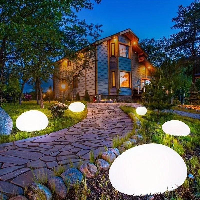 Kopfsteinpflasterförmige Solarlampe, Milchglas-Bodenleuchte für den Außenbereich, energiesparend, wasserdicht, Laterne, Landschaft, dekoratives Licht