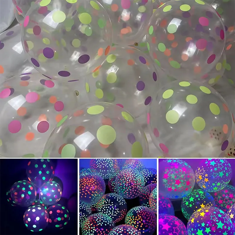 20 Stück fluoreszierende Ballons, die im Dunkeln leuchten, Neon-Glüh-Latexballons für Hochzeit, Geburtstag, Glow-Party-Dekoration Image