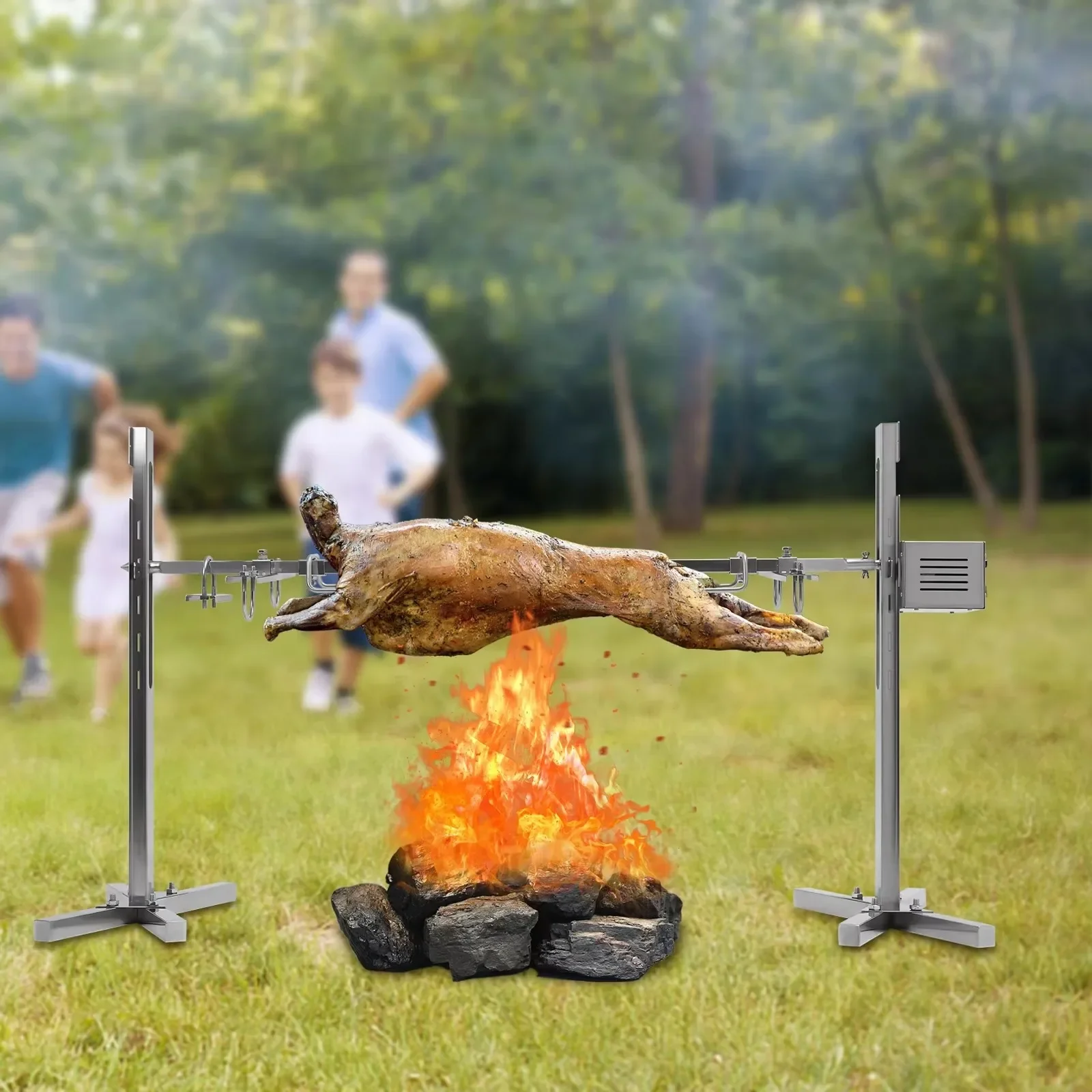 Elektrischer Grillständer, Rotisserie-Grill, 40 kg, tragend, 20/25 W, Grillzubehör für Zuhause, Outdoor, Picknick, Camping Image