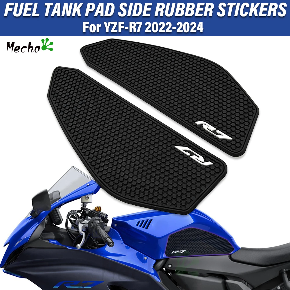 2025 neue Für Yamaha YZF R7 YZF R7 YZF-R7 2021 2022 2023 2024 Motorrad Tank Pads Kraftstoff Tank Aufkleber Schutz knie Nicht-slip Pad Image