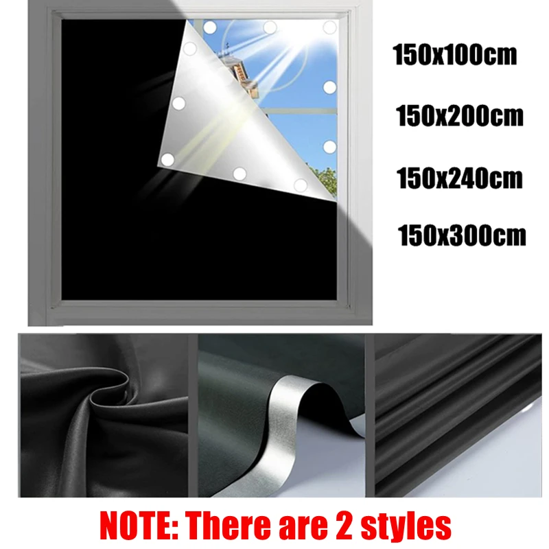 Verdunkelungsfenster-Abdeckung, dunkelster Lichtblock, schwarzer Sichtschutzfilm, Anti-Look, für Zuhause, Tönung, Glastuch, tragbarer Vorhang, Schlafzimmer Image