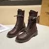 AIYUQI Biker-Stiefel für Damen, 2025, neue Herbst-Vintage-Damenstiefel, britischer Stil, Schnürung, große Größe 41–43, Damen-Booties