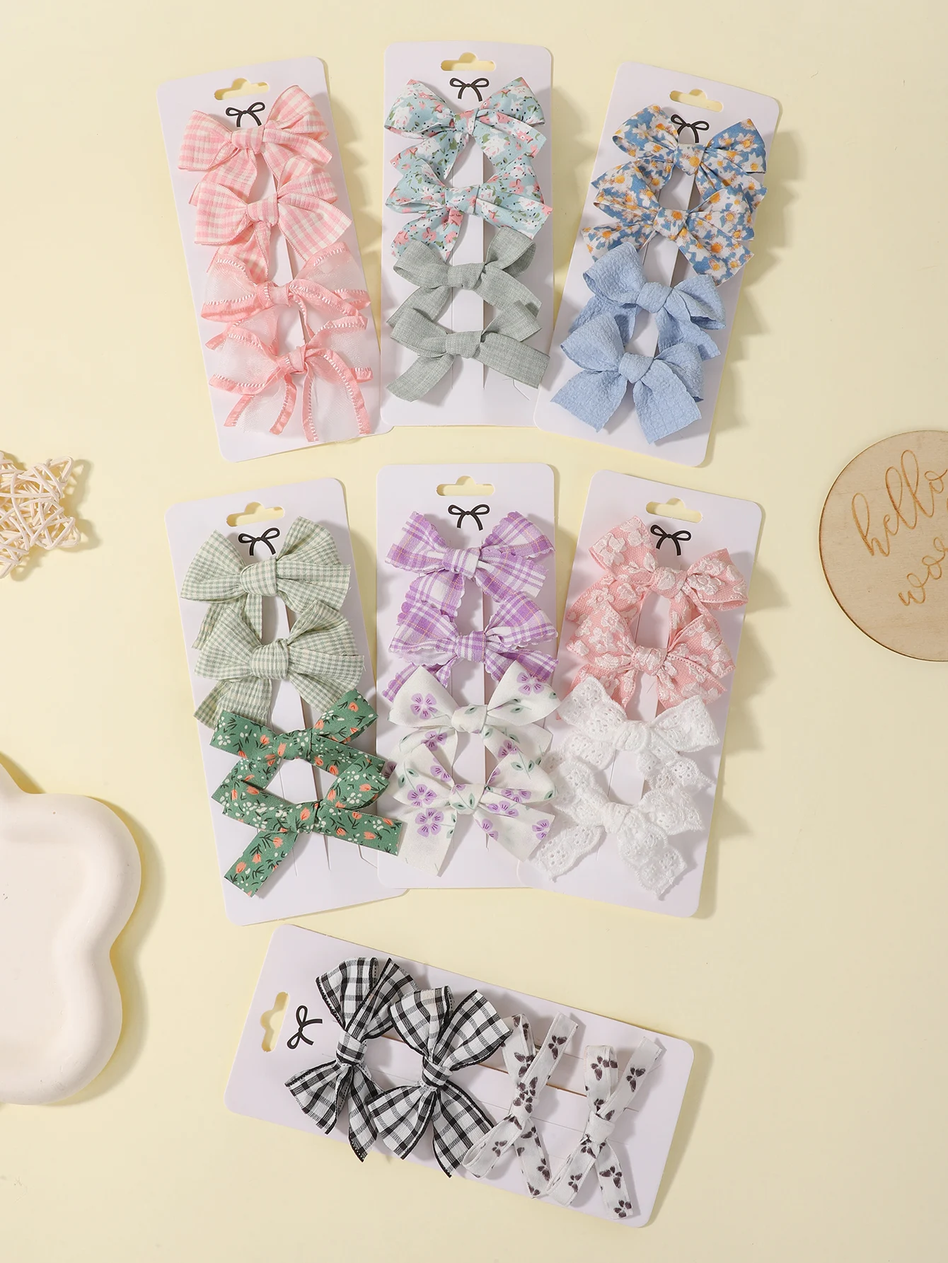 4 Stücke Neue Bögen Haarspange für Baby Mädchen Kinder Blumendruck Haarklammern Spitze Handgemachte Haarspange Kopfbedeckung Haarschmuck Geschenke Image