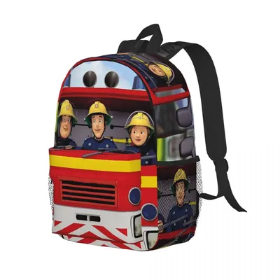 Fireman Sam Cartoon F-Firefighter-S Backpack Student Boys Girls BookBag Kids School Bag Laptop Shoulder Bags for Men Women