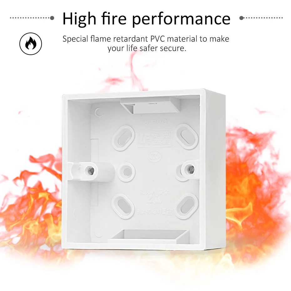86 Typ Anschlussdose, weiße Farbe, externe Montagebox, PVC, für Wandschalter, Steckdose, dunkle Box, doppelt, 86 mm, Standardzubehör Image