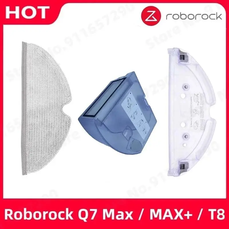 Neue Tablett Mops Wasser Tank Mülleimer Box Für Roborock Q7 Max Q7 Max + T8 mit Hepa-Filter Staubsauger staub Box Zubehör Image