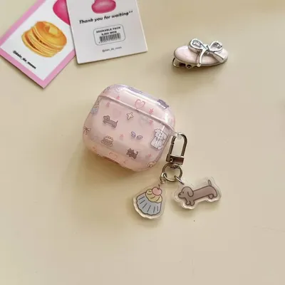 [13] Mädchen süßer Kuchen-Katzen-Dackel passend für AirPods1/3 Schutzhülle Apple AirPods4 Wireless Bluetooth Image