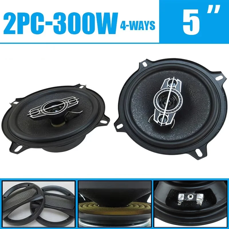 2PCS 5 zoll Koaxial Lautsprecher (2X300W) Auto Tür Lautsprecher Surround Sound Systeme Musik Player High-Fidelity audio Lautsprecher Woofer Image