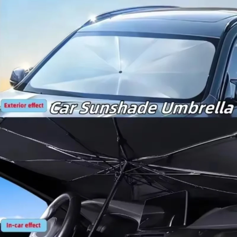 Windschutzscheiben-Sonnenschutz, Regenschirm, faltbar, hält Fahrzeug kühl, Windschutzscheibe, UV-Strahlenreflektor, Windschutzscheiben-Sonnenblöcke Image