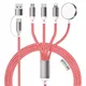 Cavo intrecciato 4 in 2 per iPhone e Android, per caricabatterie Apple Watch - USB-A e tipo C, comodo cavo di ricarica da viaggio multiuso