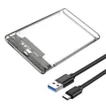 Scatola per disco rigido USB 3.0 Tipo C a SATA III Custodia per disco rigido HDD da 2,5 pollici SSD Custodia esterna per disco rigido Scatola per disco HDD esterno