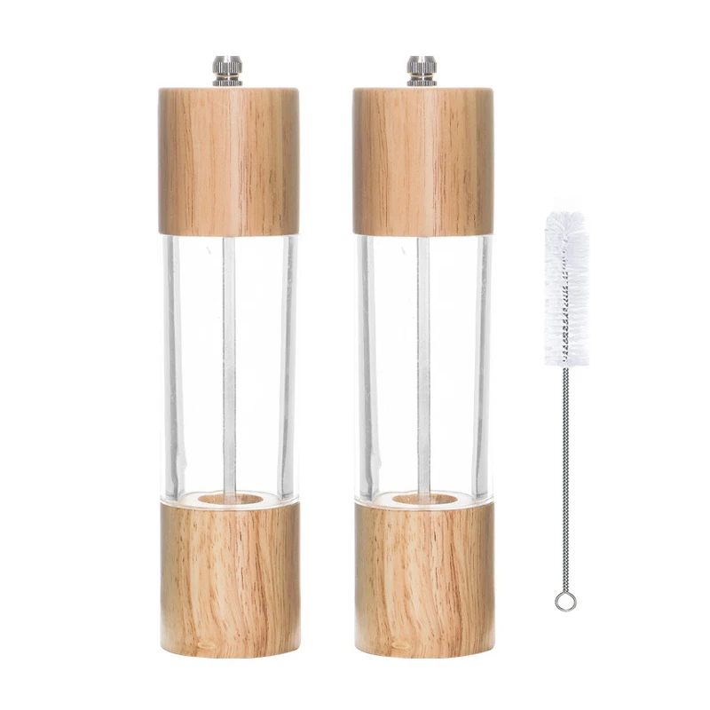 Leeseph moderne Acryl Salz-und Pfeffermühle mit einstellbarer Grobheit und Reinigungs bürste, perfekt für moderne Küchen Image