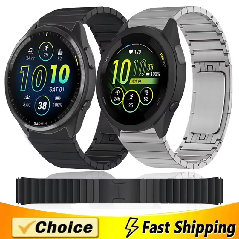 22 mm Luxus-Edelstahlarmband für Garmin Foreruner 965 265 970 570 Offizielles Armband mit Metallschnalle Garmin Venu 3/2 Gürtel Image