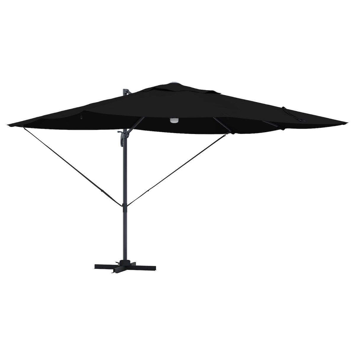 vidaXL freischwingender Schirm - Schwarz Polyester, pulverbeschichteter Stahl Image