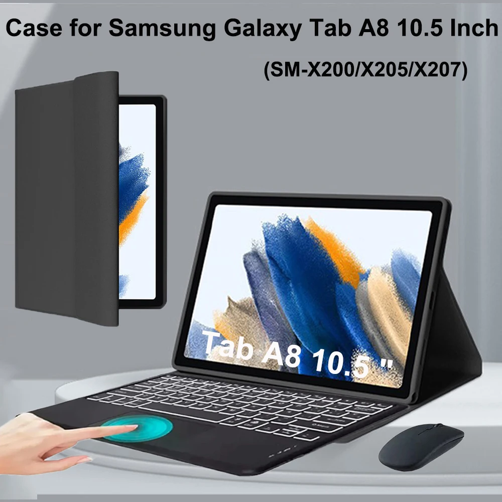 Custodia per Samsung Galaxy Tab A8 da 10,5 pollici, cover per tastiera Bluetooth wireless per Tab A8 da 10,5 pollici, cover Samsung Smart Stand