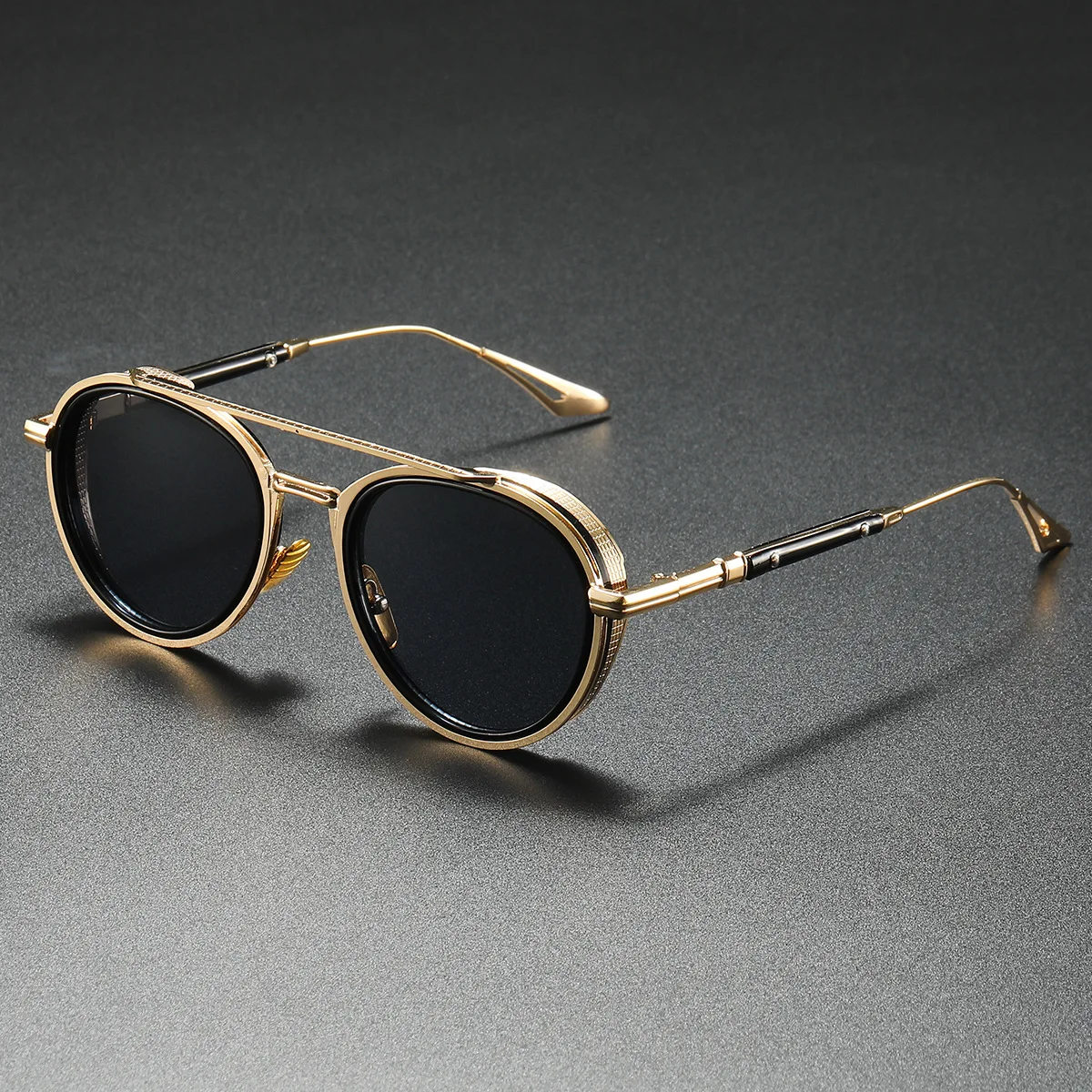 Exquisite Sonnenbrille Männer 2025, neue Marke Designer Runde Pilot Punk Sonnenbrille Mann Unisex Luxus Gläser Lentes De Sol Hombre Image
