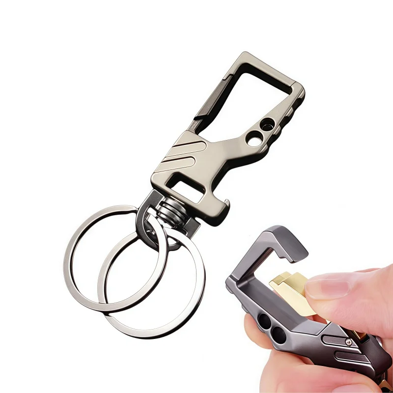 Auto-Flaschenöffner-Schlüsselanhänger, Premium-Schlüsselanhänger aus Metall, Flaschenöffner, tragbarer Multifunktions-Auto-Schlüsselanhänger für Herren Image