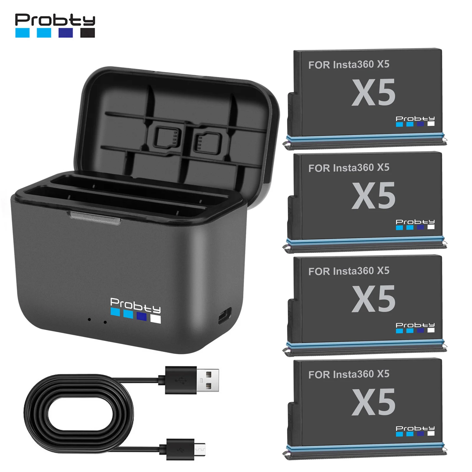 For Insta360 X5 Battery 2850mAh+Fast Charging Case Storage Box For Insta 360 X 5 Power Accessories