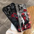 Custodia Deadpool Marvel per Apple iPhone 13 Plus 14 16e 16 12 11 15 Pro MAX Cover morbida